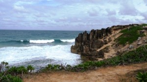 Mahaulepu_Beach_Hike_Waves_01 Scenery from a Hike Around Nearby Maha'ulepu Beach - Waves Crashing on a Rocky Beach